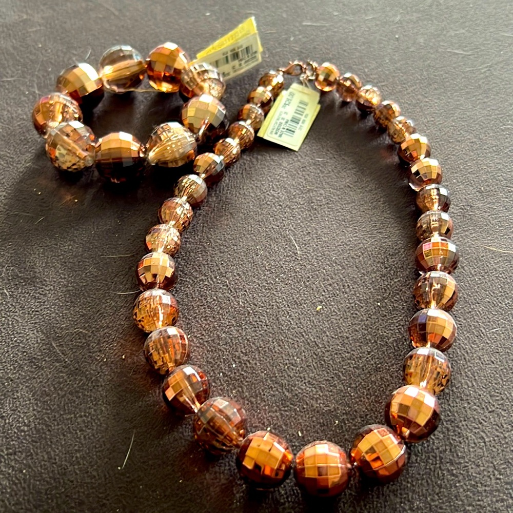 Brown Beaded Necklace and Bracelet